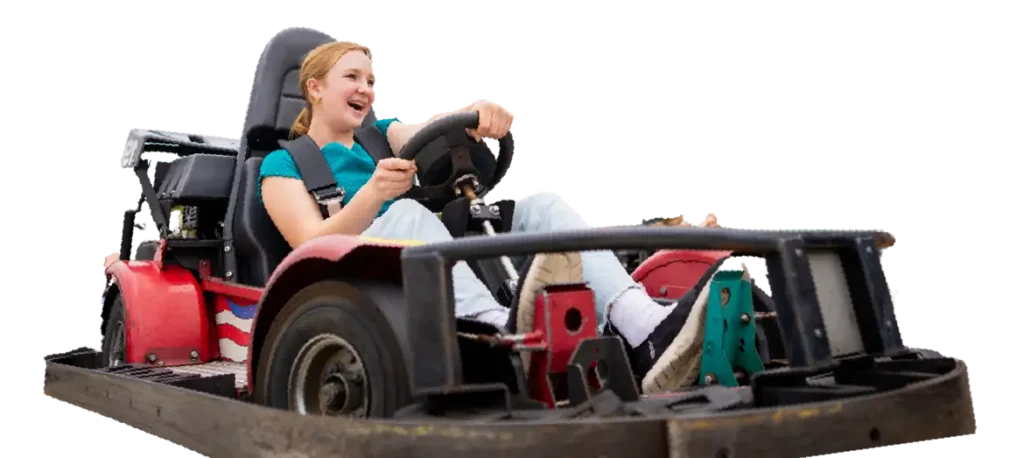 girl on go kart