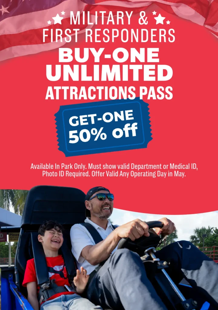 Buy one get one half off for Military Appreciation at Boomers