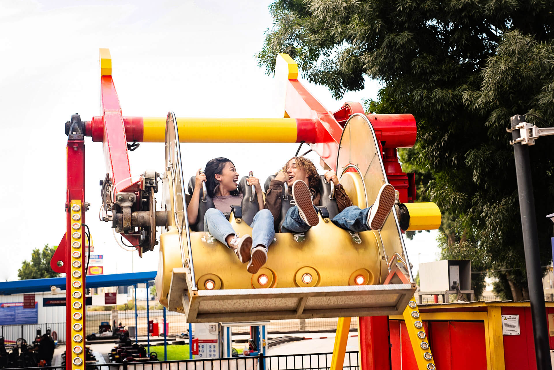 Ride the flamethrower at Boomers Modesto