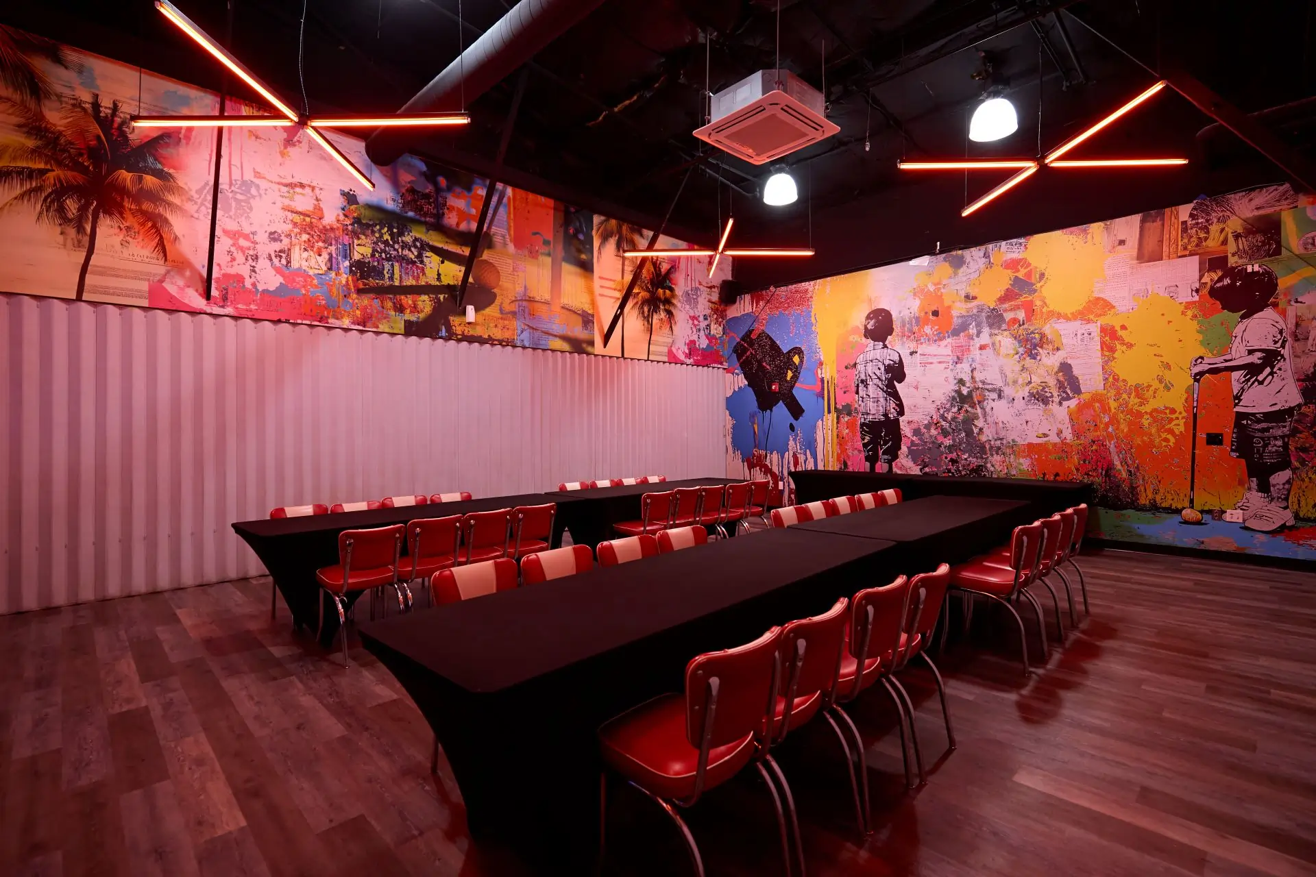 Side view of party room Boomers Irvine