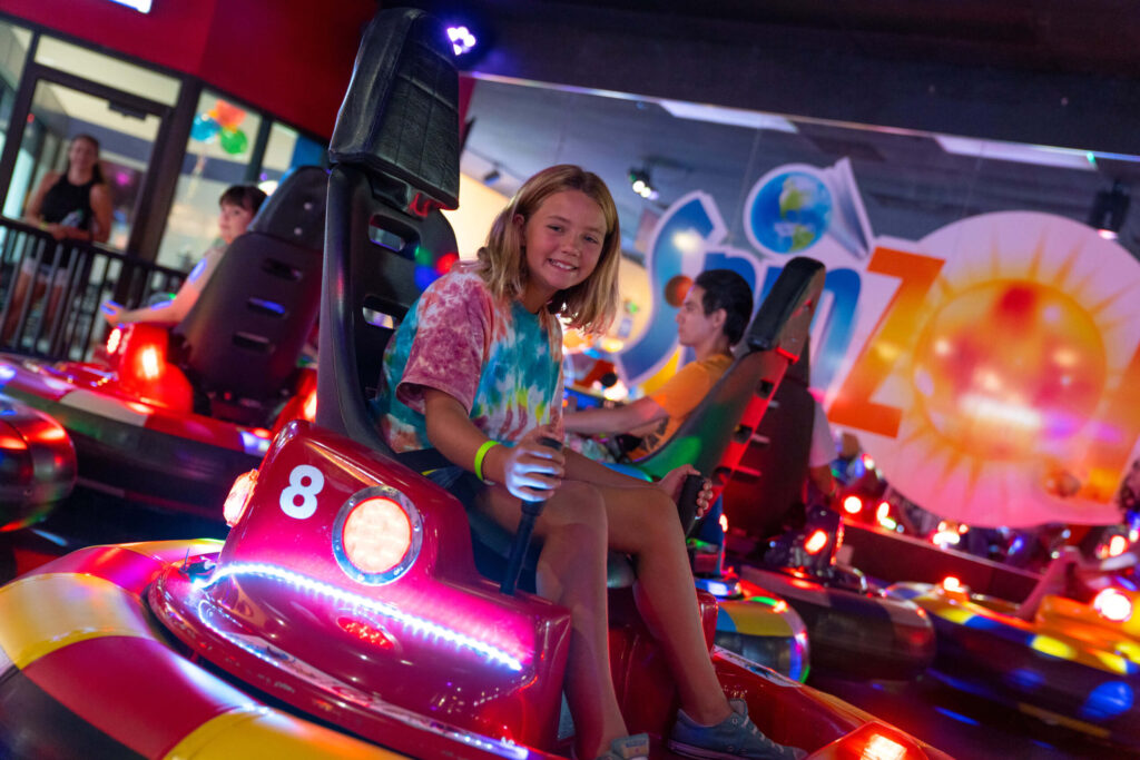 Girl on Spin Zone Bumper Cars