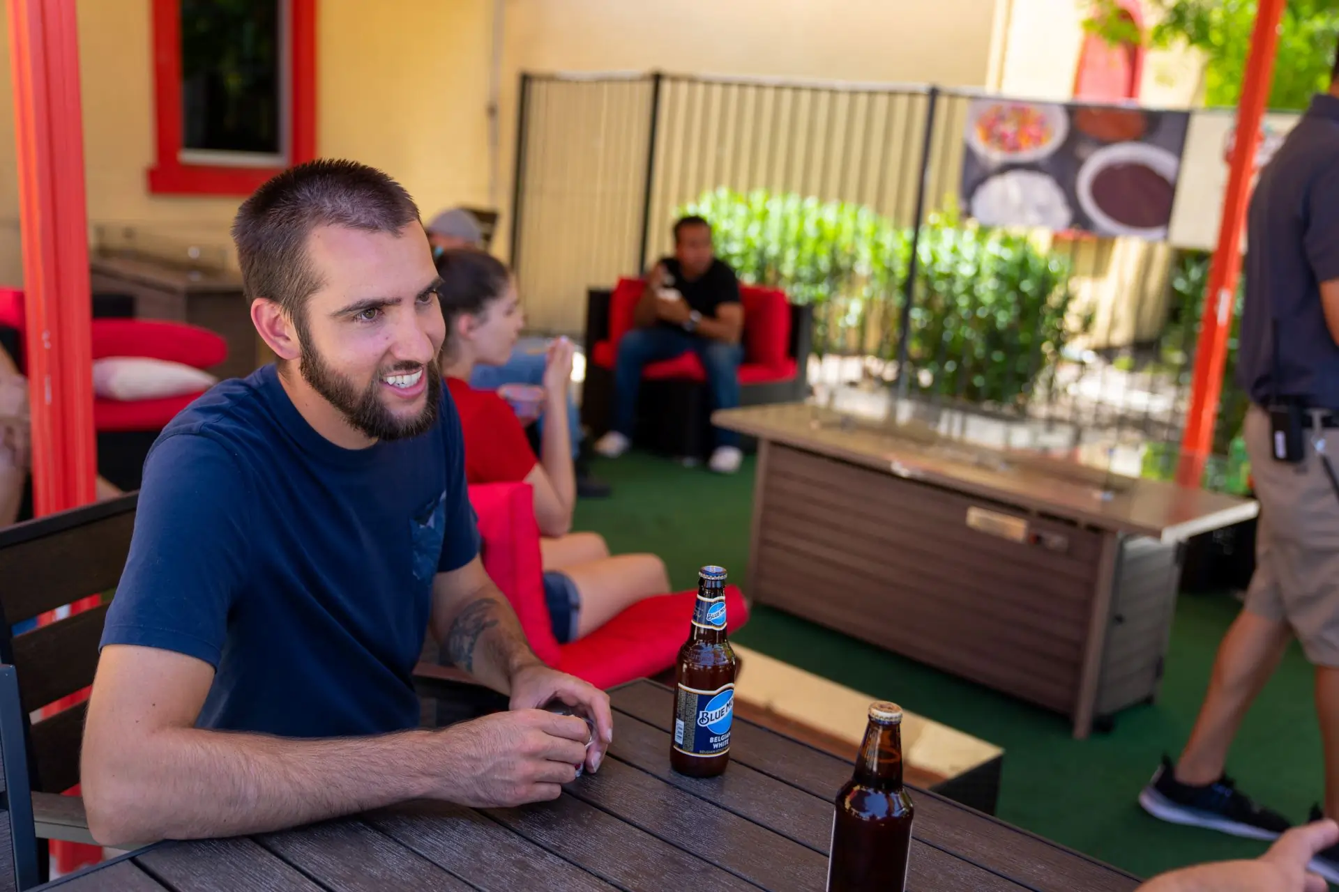 Man sitting at table in Boomers Backyard Livermore