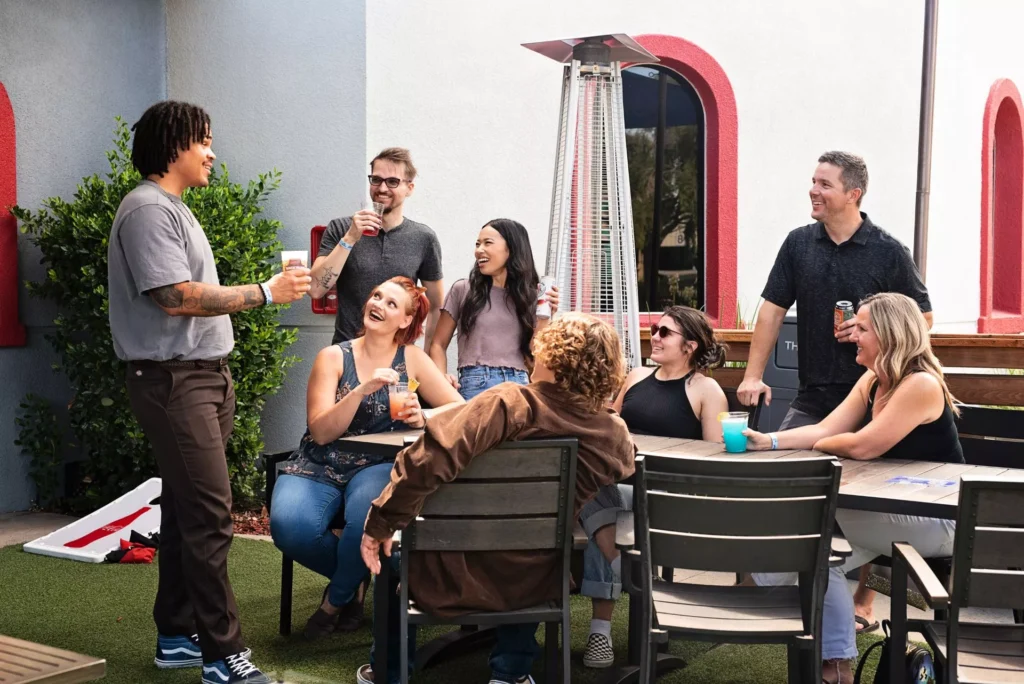 Group of friends in Boomers Backyard Modesto