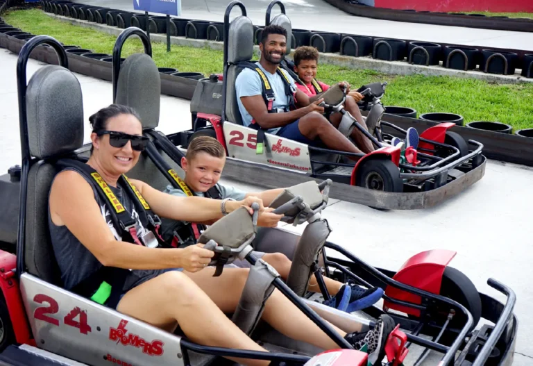 MLK Day family driving go karts