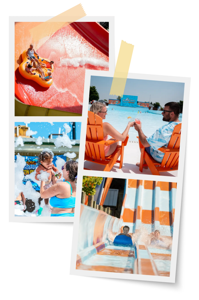 polaroid collage - waterpark destinations