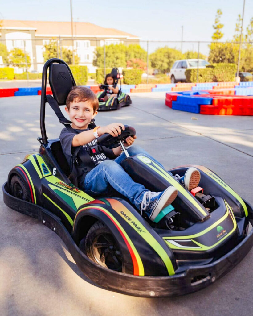 Nonstop Fun at Boomers Visalia - boy rides the rookie karts