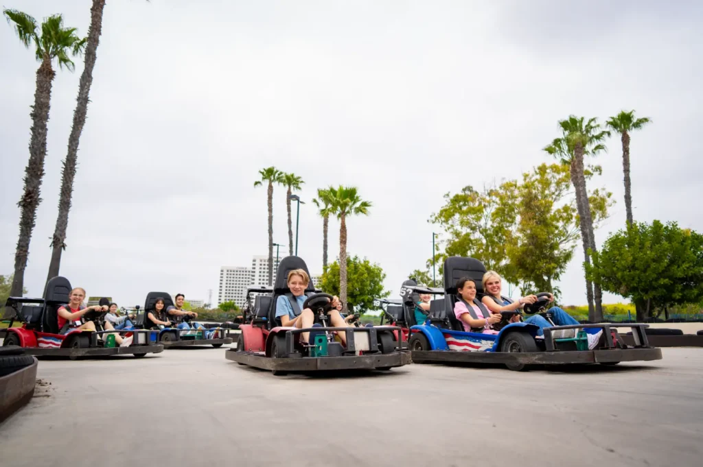 A group drive Go Karts at Boomers Irvine